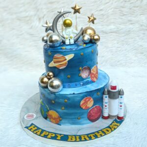 Space Planets Two Tier Cake by Bakeology, Gwalior