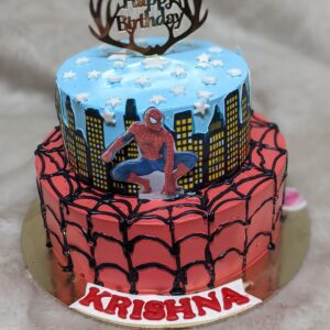 Spiderman City Two Tier Cake by Bakeology, Gwalior