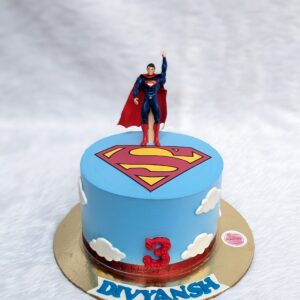Superman Sky Blue Cake by Bakeology, Gwalior