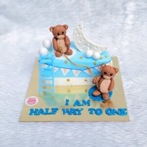 Teddy Half Way to One Cake by Bakeology, Gwalior