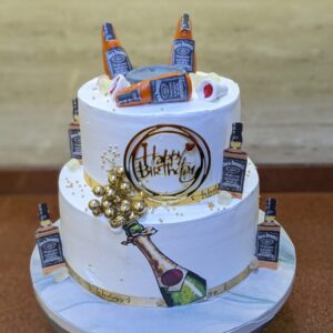Two Tier Jack Daniel's Party Cake by Bakeology, Gwalior