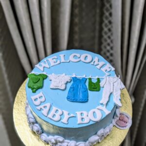 Welcome Baby Boy Clothesline Cake by Bakeology, Gwalior